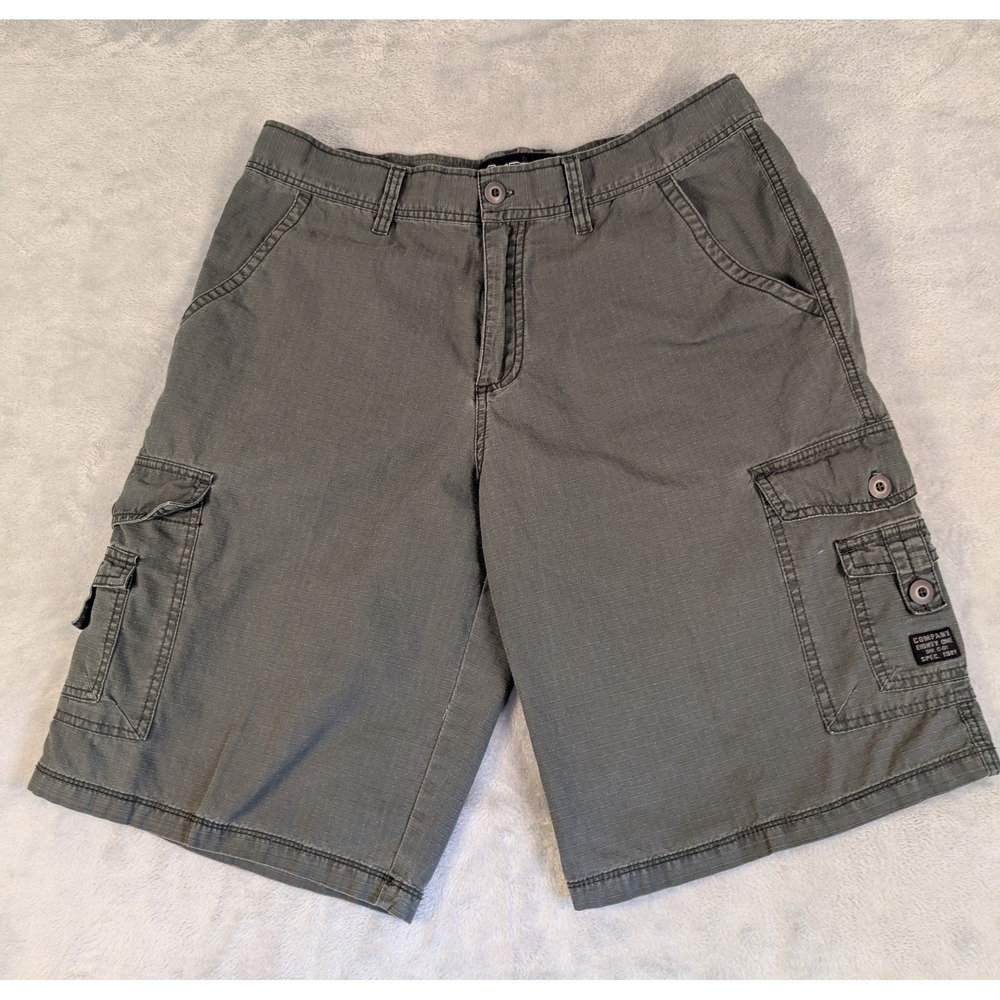 Men's Company 81 Army Green Cargo Shorts Size 36 Hiking Utility Techgear Outdoor